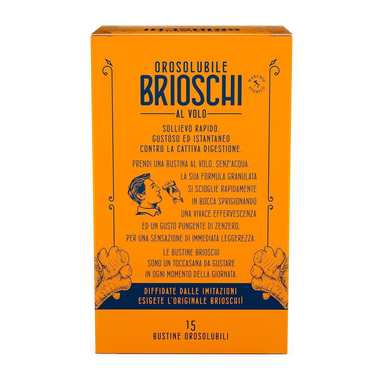 Ingveri suus lahustuv seedimist soodustav vahend BRIOSCHI Zenzero, 15 tk.