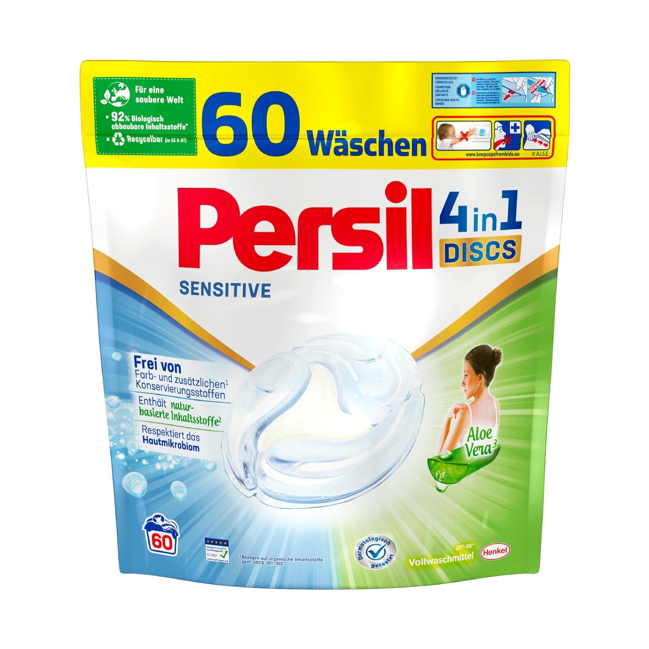 Laundry detergent capsules Sensitive Aloe Vera, 60WL