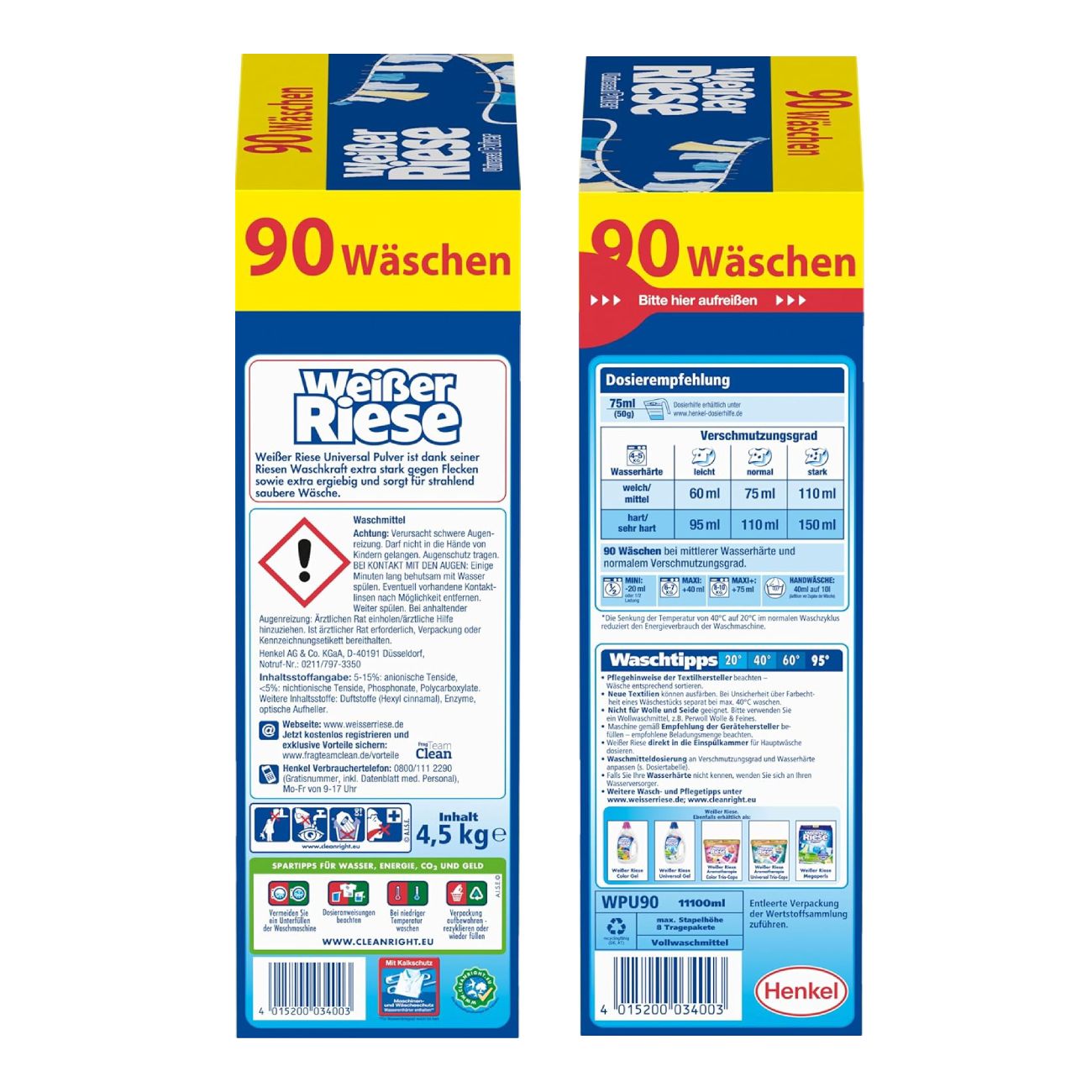 Veļas pulveris Universal Pulver, 90MR