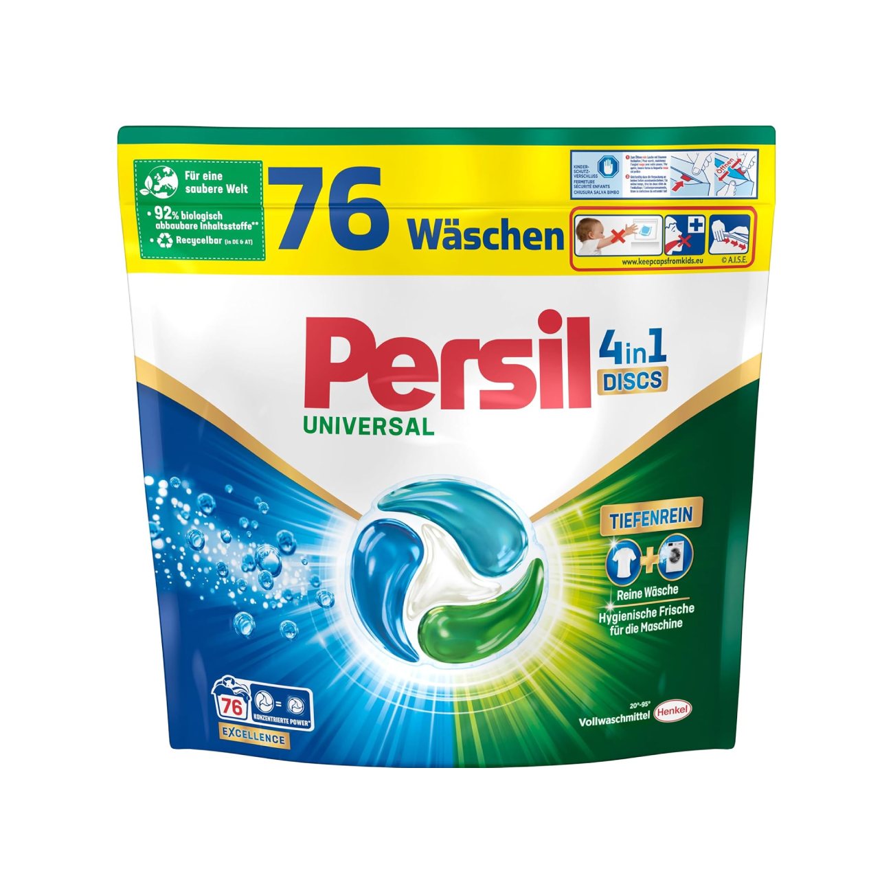 Laundry capsules Excellence Universal 4in1 Discs, 76WL
