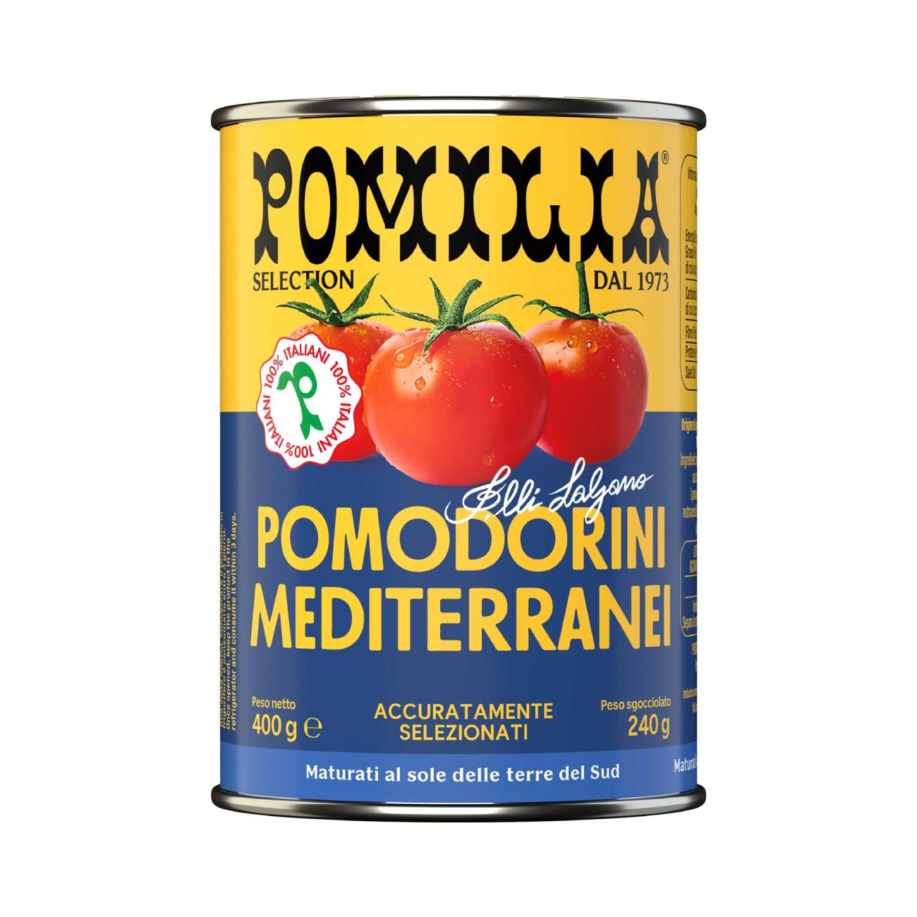 Vyšnių pomidorai pomidorų sultyse POMILIA Pomodorini Mediterranei, 400g