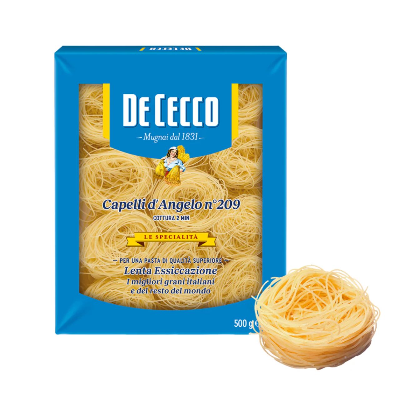 Kõva nisu makaronid DE CECCO Capelli D'Angelo N°209, 500g