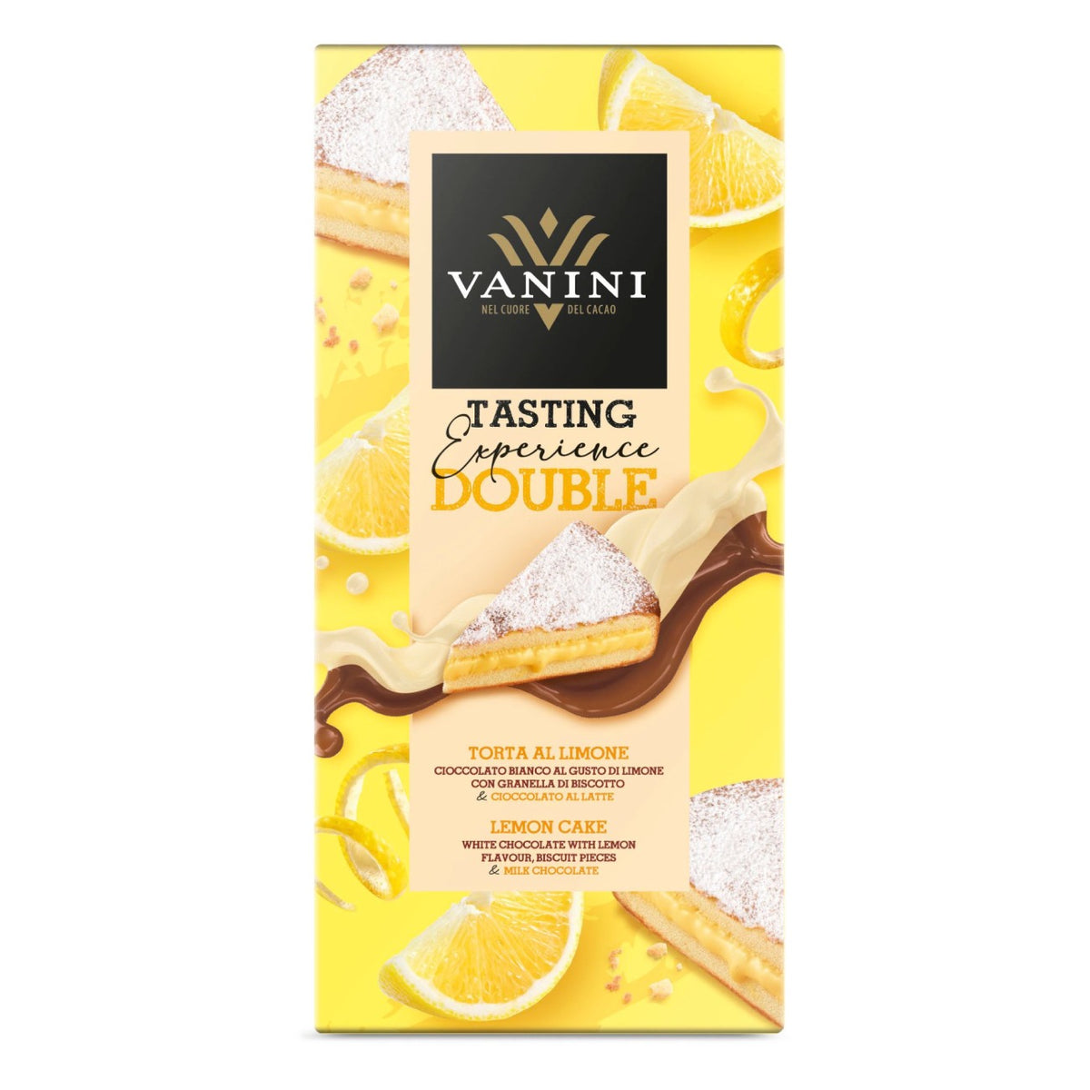 Piima- ja valge šokolaadi tahvel VANINI Torta al Limone 85g