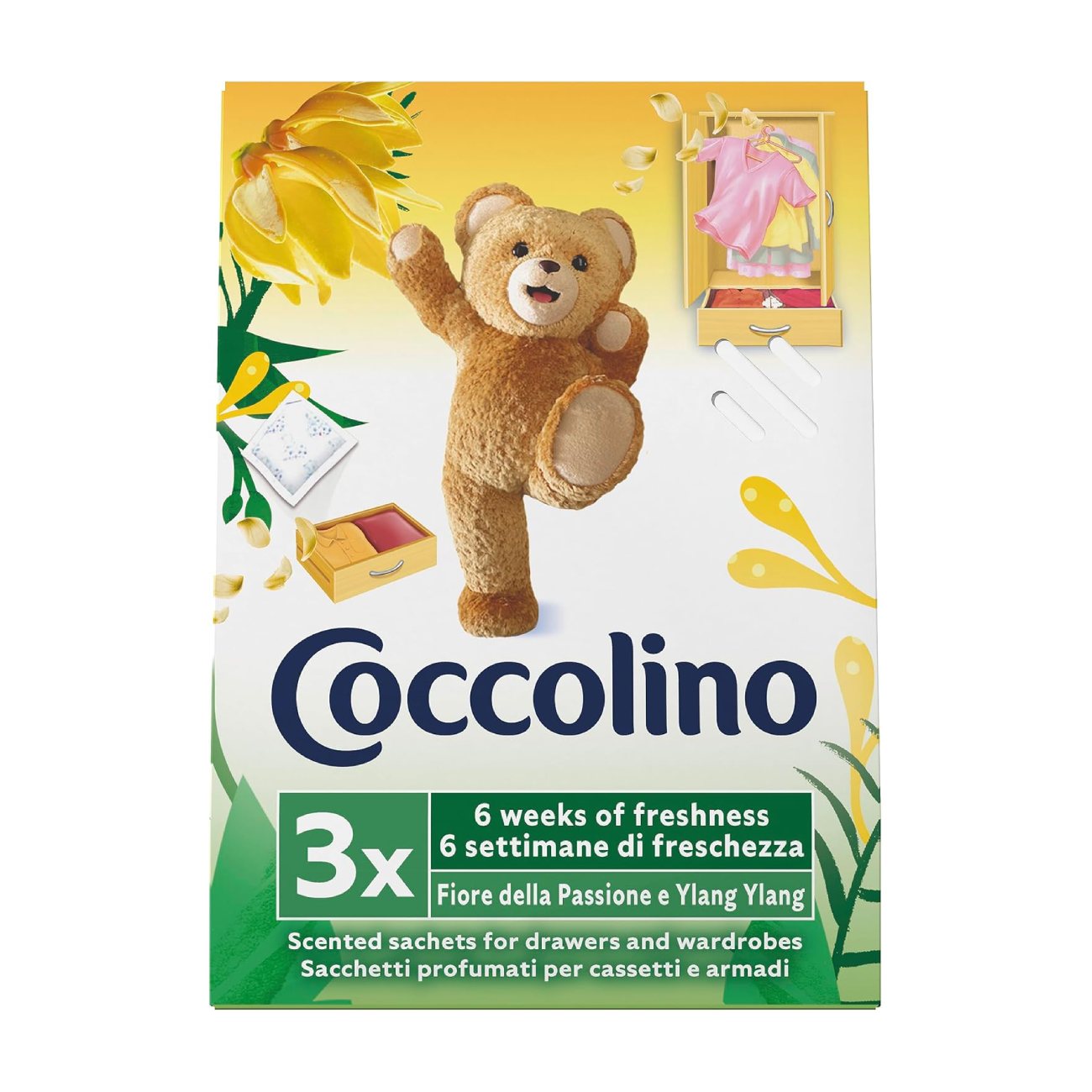 Smaržīgie spilventiņi drēbēm COCCOLINO Ylang Ylang, 3 gab.