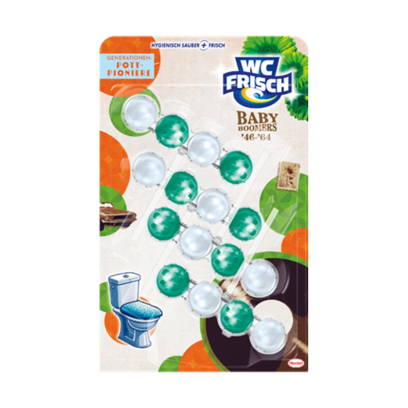 Toilet block WC FRISCH Kraft-Active, 4x50g