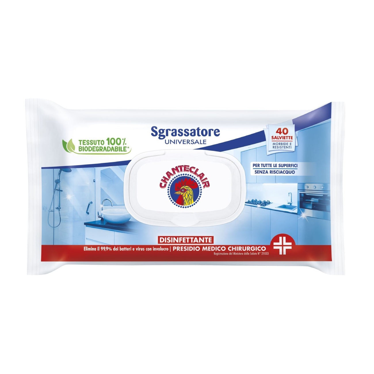 Universālās attaukošanas un dezinfekcijas salvetes, 40 gab.